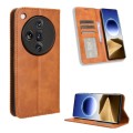 For OPPO Find X7 Ultra 5G Magnetic Buckle Retro Texture Leather Phone Case(Brown)