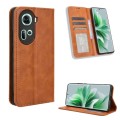 For OPPO Reno11 5G Global Magnetic Buckle Retro Texture Leather Phone Case(Brown)