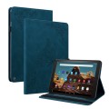 For Amazon Fire HD 10 2023 Butterfly Flower Embossed Leather Tablet Case(Blue)