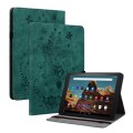 For Amazon Fire HD 10 2023 Butterfly Rose Embossed Leather Tablet Case(Green)