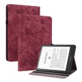 For Amazon Kindle Paperwhite 5 2023 2024 Butterfly Rose Embossed Leather Tablet Case(Red)