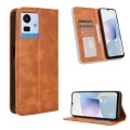 For Cubot Note 50 Magnetic Buckle Retro Texture Leather Phone Case(Brown)
