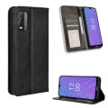 For Nokia C210 Magnetic Buckle Retro Texture Leather Phone Case(Black)