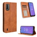 For Nokia C210 Magnetic Buckle Retro Texture Leather Phone Case(Brown)