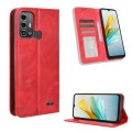 For ZTE Blade A53 Pro Magnetic Buckle Retro Texture Leather Phone Case(Red)