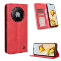 For ZTE Blade A73 5G Magnetic Buckle Retro Texture Leather Phone Case(Red)