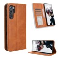 For ZTE nubia Red Magic 9 Pro Magnetic Buckle Retro Texture Leather Phone Case(Brown)