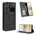 For ZTE nubia Z60 Ultra Magnetic Buckle Retro Texture Leather Phone Case(Black)