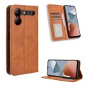 For ZTE Blade A54 Magnetic Buckle Retro Texture Leather Phone Case(Brown)