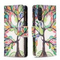 For Samsung Galaxy A25 5G Colored Drawing Pattern Zipper Leather Phone Case(Big Tree)
