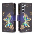 For Samsung Galaxy S24 5G Colored Drawing Pattern Zipper Leather Phone Case(Big Butterfly)