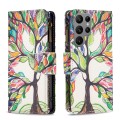 For Samsung Galaxy S24 Ultra 5G Colored Drawing Pattern Zipper Leather Phone Case(Big Tree)