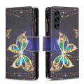 For Samsung Galaxy A55 Colored Drawing Pattern Zipper Leather Phone Case(Big Butterfly)