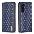 For Samsung Galaxy S24+ 5G Diamond Lattice Magnetic Leather Flip Phone Case(Blue)