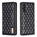 For Samsung Galaxy A55 Diamond Lattice Magnetic Leather Flip Phone Case(Black)
