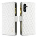 For Samsung Galaxy A05s Diamond Lattice Zipper Wallet Leather Flip Phone Case(White)