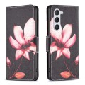 For Samsung Galaxy S24 5G Colored Drawing Pattern Leather Phone Case(Lotus)