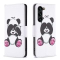 For Samsung Galaxy S24+ 5G Colored Drawing Pattern Leather Phone Case(Panda)