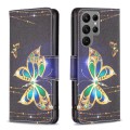 For Samsung Galaxy S24 Ultra 5G Colored Drawing Pattern Leather Phone Case(Big Butterfly)
