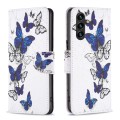 For Samsung Galaxy A55 Colored Drawing Pattern Leather Phone Case(Butterflies)