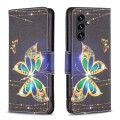 For Samsung Galaxy A55 Colored Drawing Pattern Leather Phone Case(Big Butterfly)