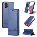 For Samsung Galaxy A05 AZNS Magnetic Calf Texture Flip Leather Phone Case(Dark Blue)