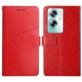 For OPPO Reno11 F 5G/F25 Pro 5G Y-shaped Pattern Flip Leather Phone Case(Red)