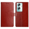 For OPPO Reno11 F 5G/F25 Pro 5G Y-shaped Pattern Flip Leather Phone Case(Brown)