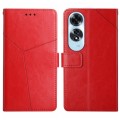 For OPPO A60 4G Y-shaped Pattern Flip Leather Phone Case(Red)