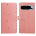 For Google Pixel 9 Y-shaped Pattern Flip Leather Phone Case(Pink)