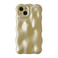 For iPhone 15 Wave Bubbles TPU Phone Case(Pearlescent Yellow)