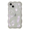 For iPhone 15 Wave Bubbles TPU Phone Case(Clear Glitter Pink)