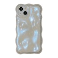 For iPhone 15 Plus Wave Bubbles TPU Phone Case(Glitter Blue)