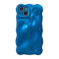 For iPhone 15 Plus Wave Bubbles TPU Phone Case(Blue)