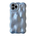 For iPhone 15 Pro Wave Bubbles TPU Phone Case(Pearlescent Blue)