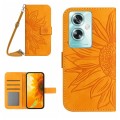 For OPPO Reno11 F 5G/F25 Pro 5G Skin Feel Sun Flower Embossed Flip Leather Phone Case with Lanyard(Y