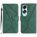 For OPPO A60 4G Stitching Embossed Leather Phone Case(Green)