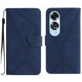 For OPPO A60 4G Stitching Embossed Leather Phone Case(Blue)