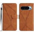 For Google Pixel 9 Stitching Embossed Leather Phone Case(Brown)