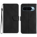 For Google Pixel 9 Stitching Embossed Leather Phone Case(Black)