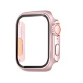 For Apple Watch Series 9 / 8 / 7 41mm Tempered Film Hybrid PC Integrated Watch Case(Rose Gold Orange