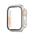 For Apple Watch Series 9 / 8 / 7 41mm Tempered Film Hybrid PC Integrated Watch Case(Starlight Orange
