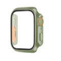 For Apple Watch Series 9 / 8 / 7 41mm Tempered Film Hybrid PC Integrated Watch Case(Green Orange)
