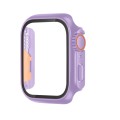 For Apple Watch Series 9 / 8 / 7 45mm Tempered Film Hybrid PC Integrated Watch Case(Light Purple Ora