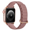 For Apple Watch Ultra 49mm Reverse Buckle Magnetic Silicone Watch Band(Rose Buckle Rouge)