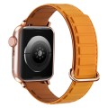 For Apple Watch Ultra 49mm Reverse Buckle Magnetic Silicone Watch Band(Rose Buckle Poppy Brown)