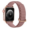 For Apple Watch 6 44mm Reverse Buckle Magnetic Silicone Watch Band(Rose Buckle Rouge)