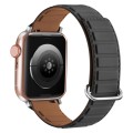 For Apple Watch Ultra 2 49mm Reverse Buckle Magnetic Silicone Watch Band(Silver Buckle Grey Brown)