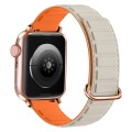 For Apple Watch Ultra 2 49mm Reverse Buckle Magnetic Silicone Watch Band(Rose Buckle Starlight Orang