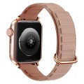 For Apple Watch SE 2023 40mm Reverse Buckle Magnetic Silicone Watch Band(Rose Buckle Pink)